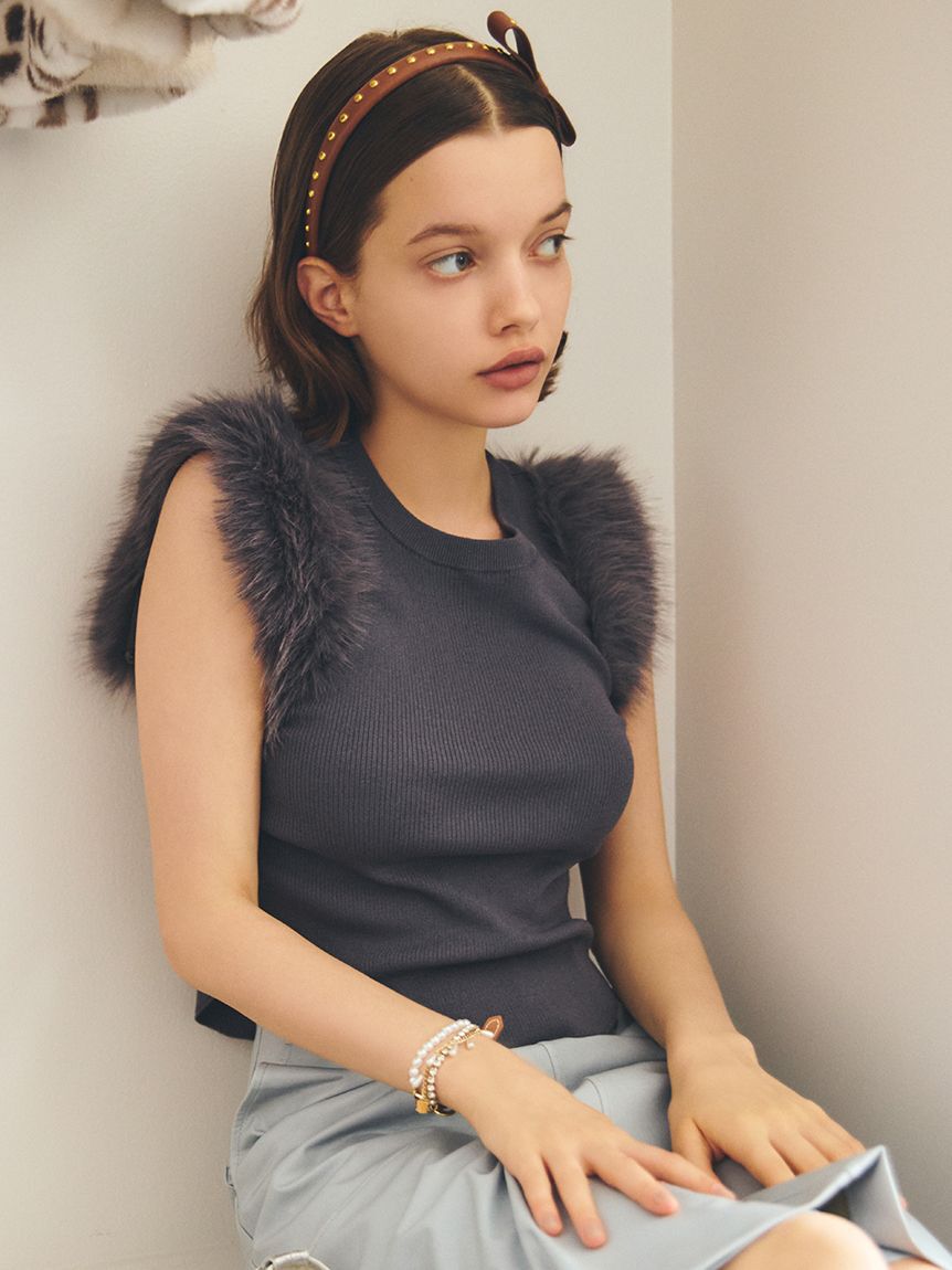 FURFUR「【限定カラー】エコファースリーブニットトップス」|ニット・セーター|CGRY