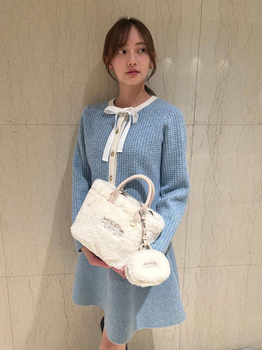 FURFUR「【WEB・一部店舗限定カラー】ボウタイトリムニットセットアップ」|ワンピース|