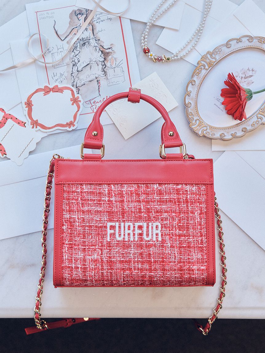 FURFUR「【限定カラー】ツイードロゴトートバッグ」|トートバッグ|RED