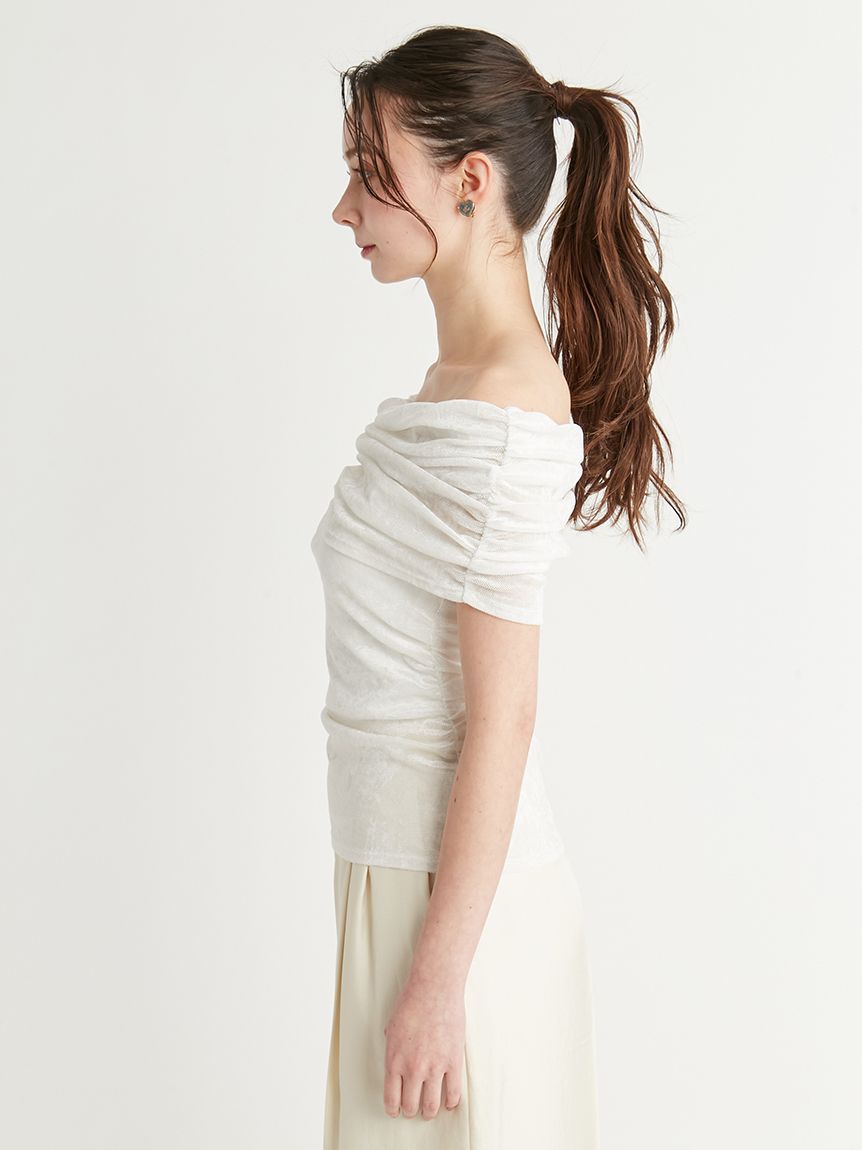 CELFORD「オフショルチュールベロアトップス」|Tシャツ・カットソー|