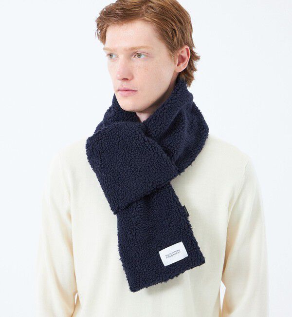 MACKINTOSH PHILOSOPHY「タフタ&times;ボア リバーシブルダウンマフラー with TAION」|マフラー|ネイビー