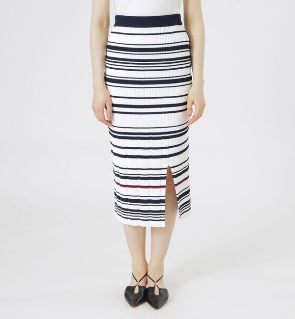  「ボーダーニットアップタイトスカート」|スカート|