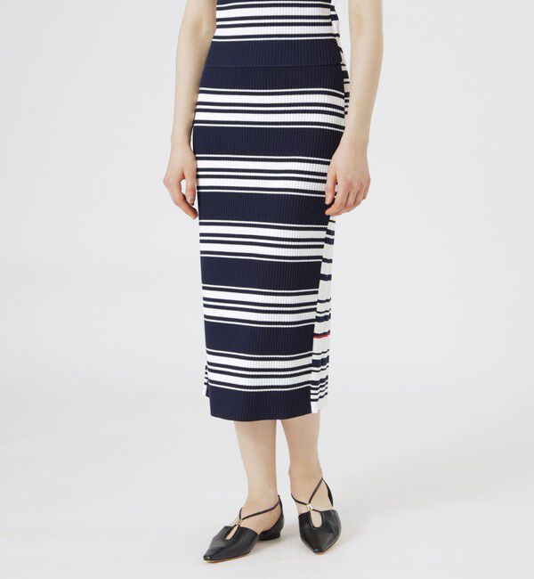  「ボーダーニットアップタイトスカート」|スカート|