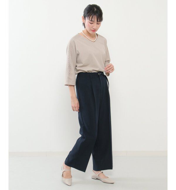 IKKA LOUNGE「リネンライクセミワイドパンツ」|その他|