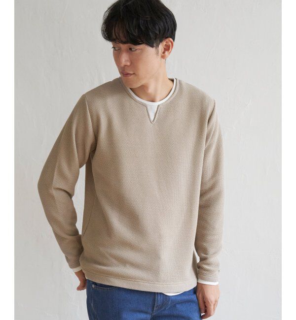 ikka「ワッフルキーネックレイヤード」|Tシャツ・カットソー|