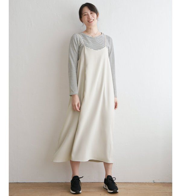 ikka「【2点セット】キャミワンピアンサンブル」|ワンピース|ベージュ