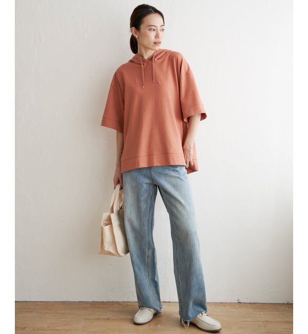 ikka「コットンUSA鹿の子パーカー」|パーカー|