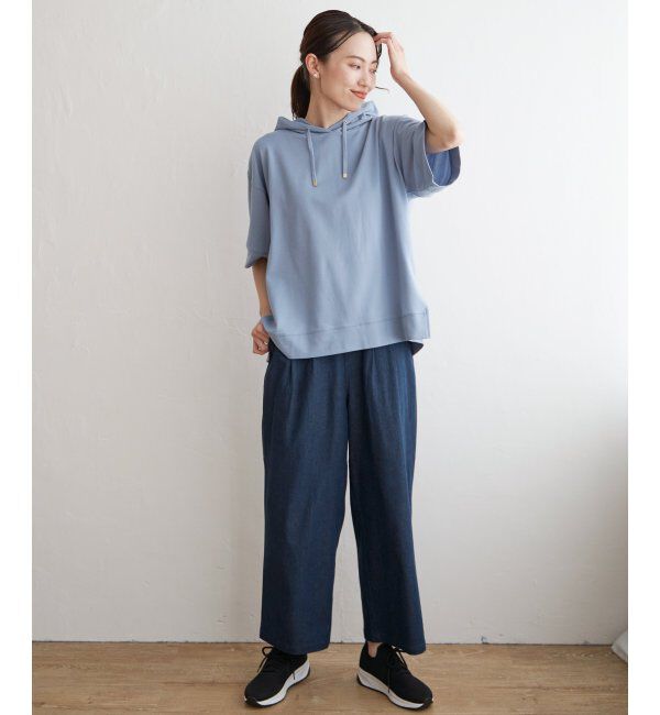 ikka「コットンUSA鹿の子パーカー」|パーカー|