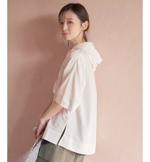 ikka「コットンUSA鹿の子パーカー」|パーカー|