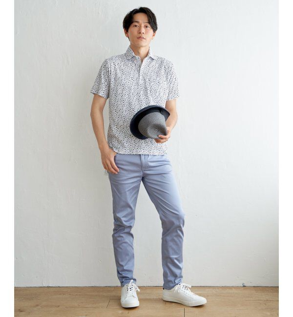 IKKA LOUNGE「小花柄プリント鹿の子ポロシャツ」|Tシャツ・カットソー|