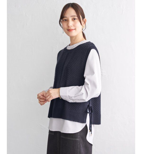 ikka「【2点セット】ニットベストブラウスセット」|ニット・セーター|