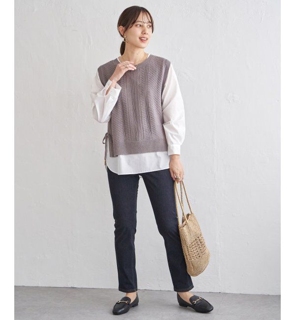 ikka「【2点セット】ニットベストブラウスセット」|ニット・セーター|