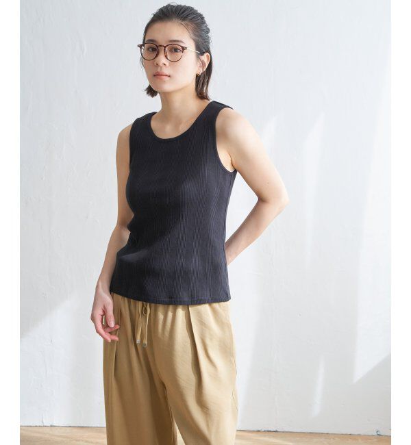 Lbc with Life「コットンUSAランダムテレコタンクトップ」|キャミソール|