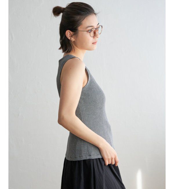 Lbc with Life「コットンUSAランダムテレコタンクトップ」|キャミソール|