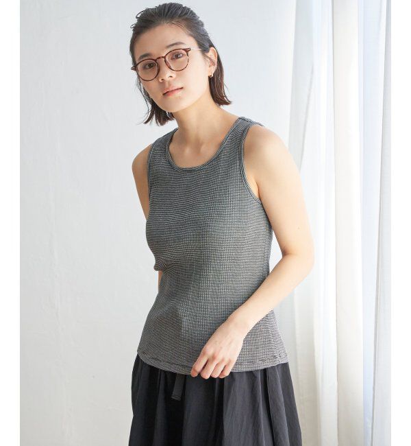 Lbc with Life「コットンUSAランダムテレコタンクトップ」|キャミソール|