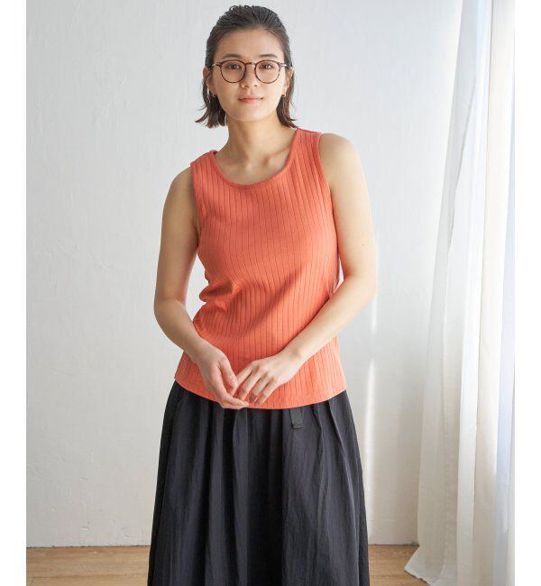 Lbc with Life「コットンUSA針抜きタンクトップ」|キャミソール|
