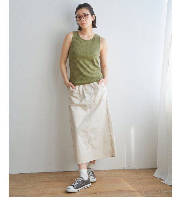 Lbc with Life「コットンUSA針抜きタンクトップ」|キャミソール|