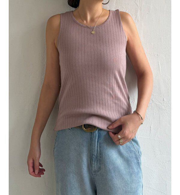 Lbc with Life「コットンUSA針抜きタンクトップ」|キャミソール|ベージュ