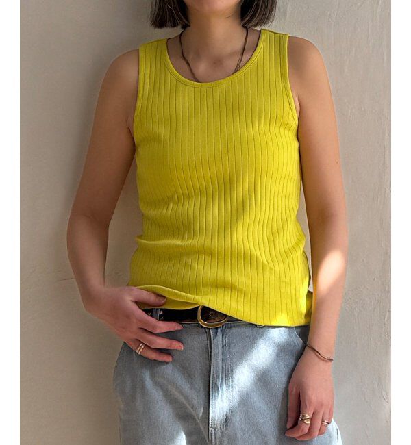 Lbc with Life「コットンUSA針抜きタンクトップ 25」|キャミソール|イエロー