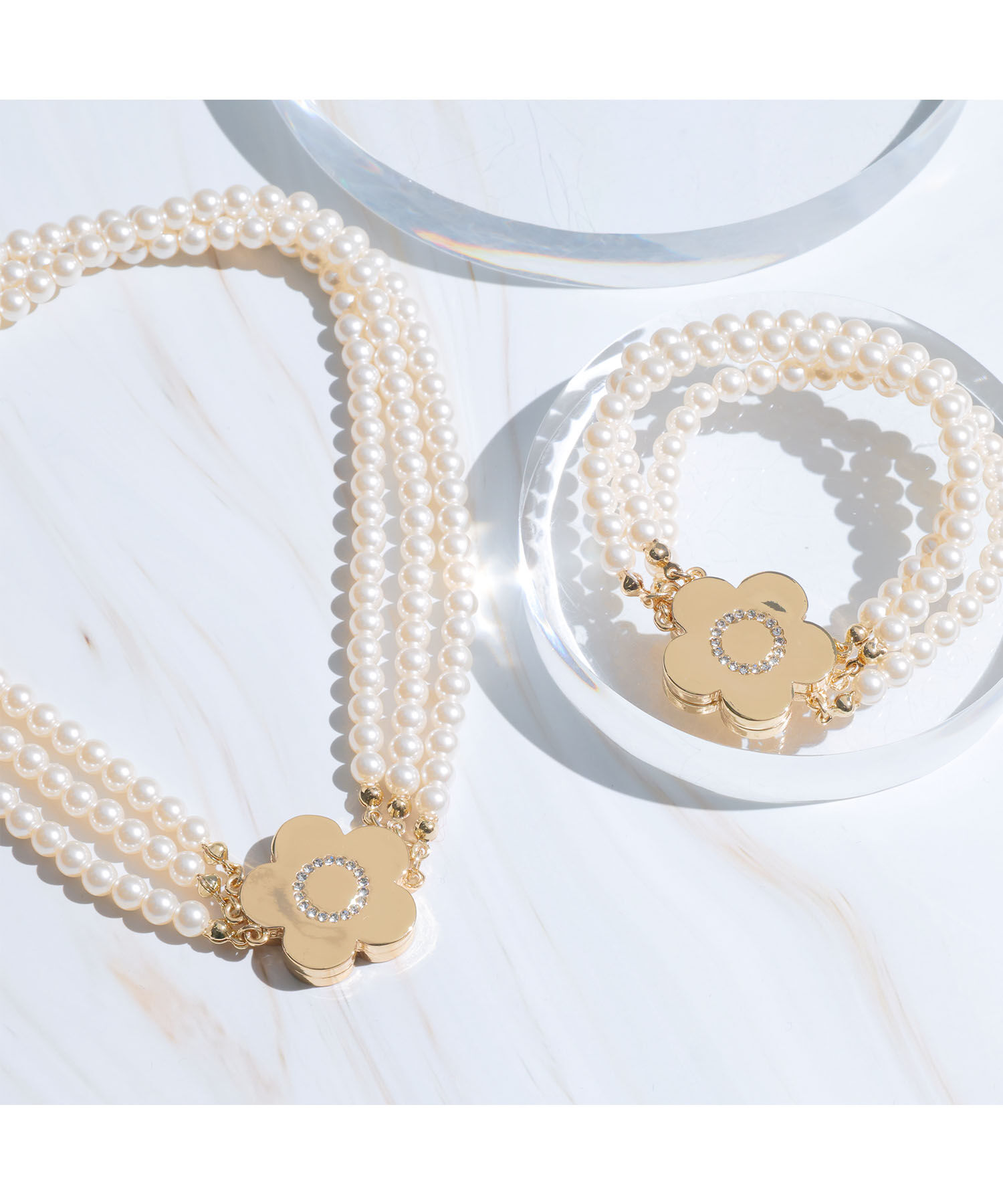 MARY QUANT「デイジーマグネットパール ネックレス」|ネックレス|