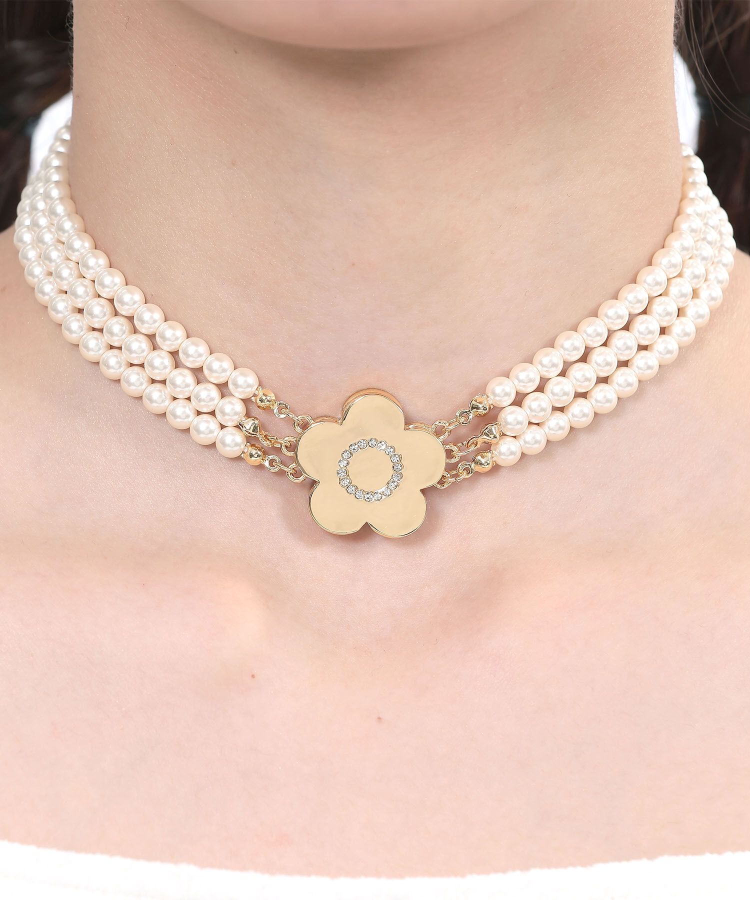 MARY QUANT「デイジーマグネットパール ネックレス」|ネックレス|