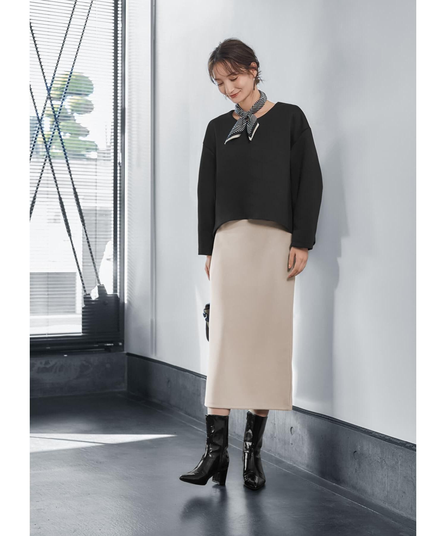 STYLE DELI「55cm正方形スカーフ／ずらしストライプ」|バンダナ・スカーフ|