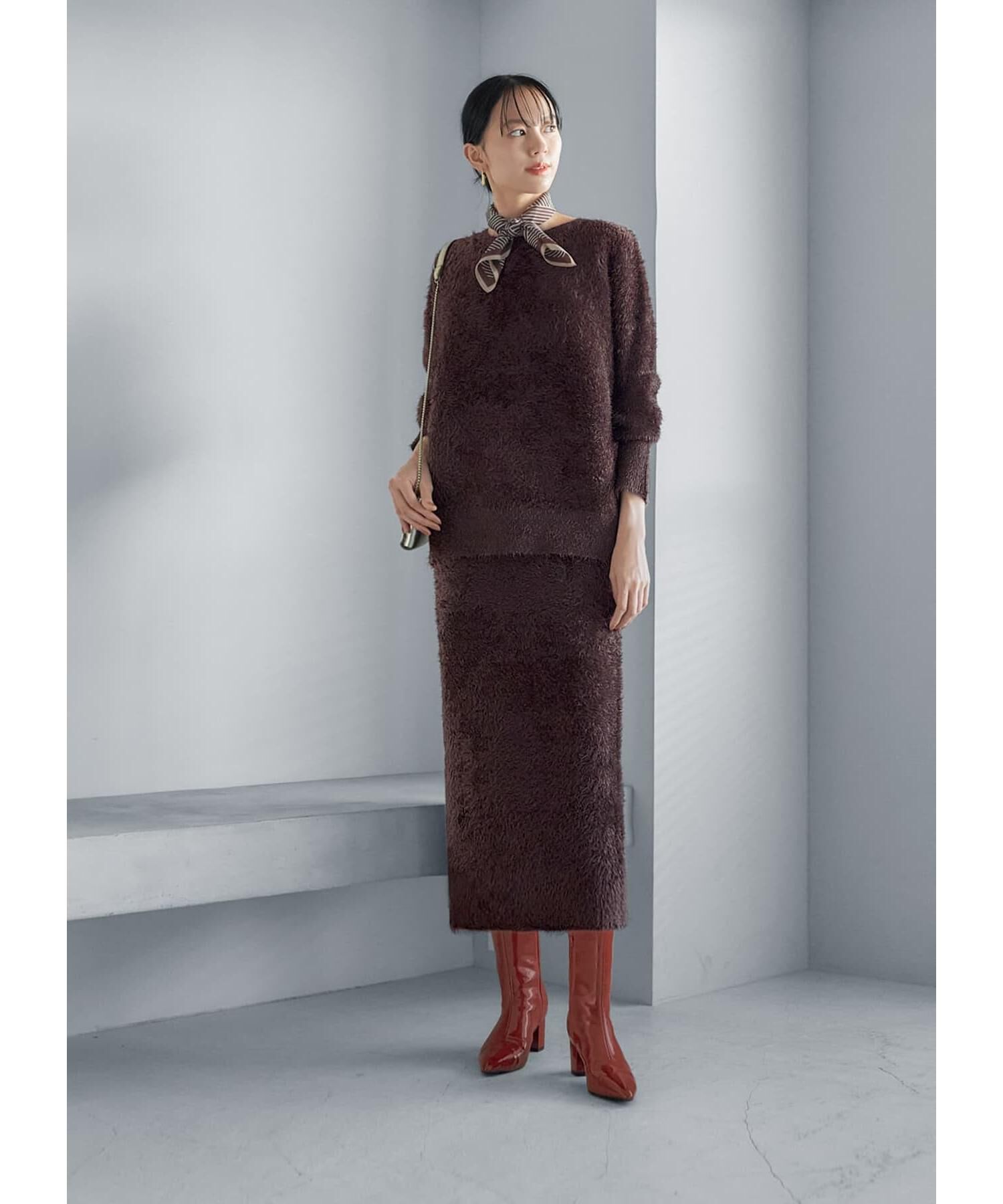 STYLE DELI「55cm正方形スカーフ／ずらしストライプ」|バンダナ・スカーフ|