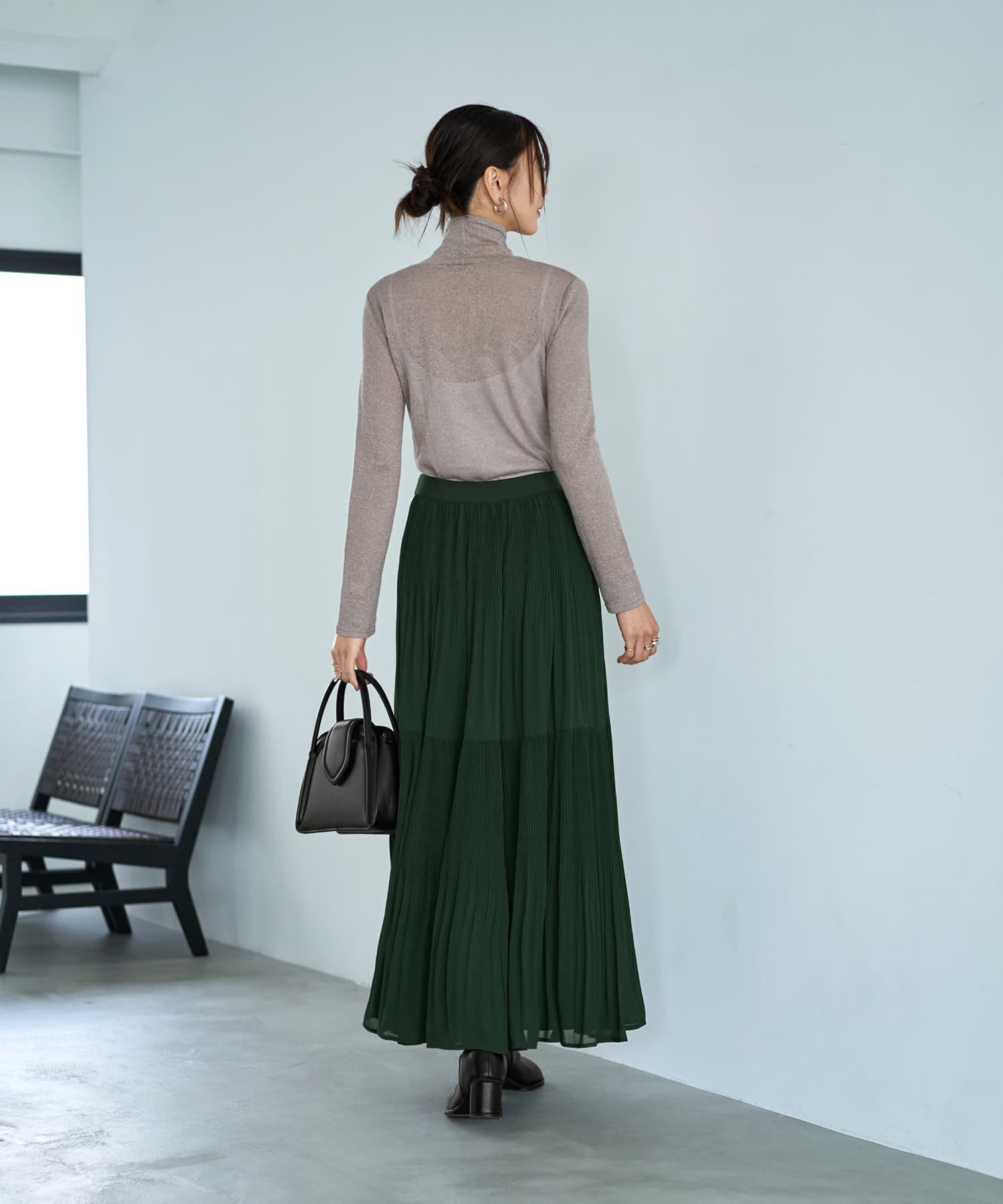 STYLE DELI「シフォンジョーゼットMIXプリーツスカート」|スカート|