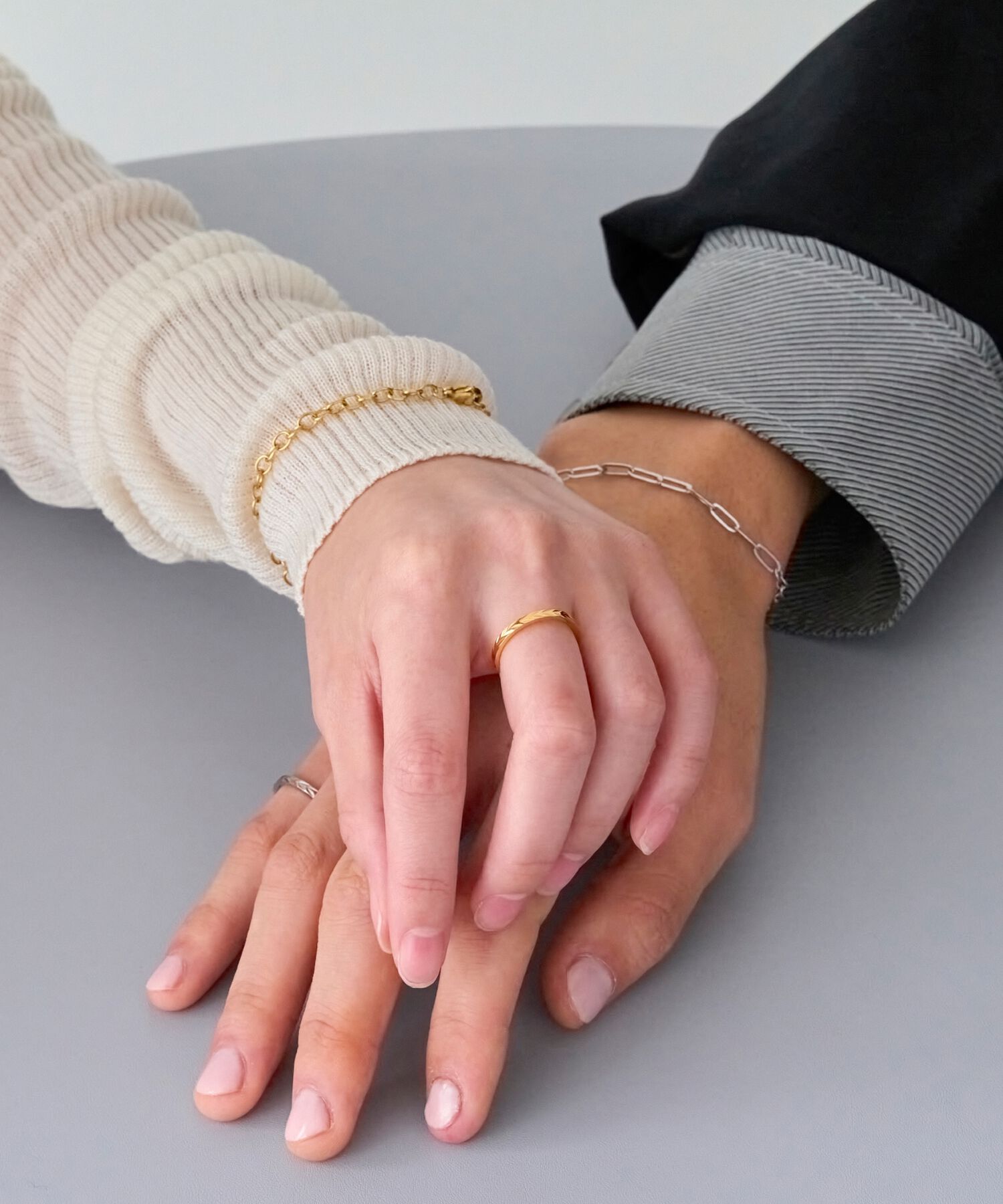 Phoebe「【金属アレルギー対応】メタルリーフカットリング　シルバー/サージカルステンレス」|リング|