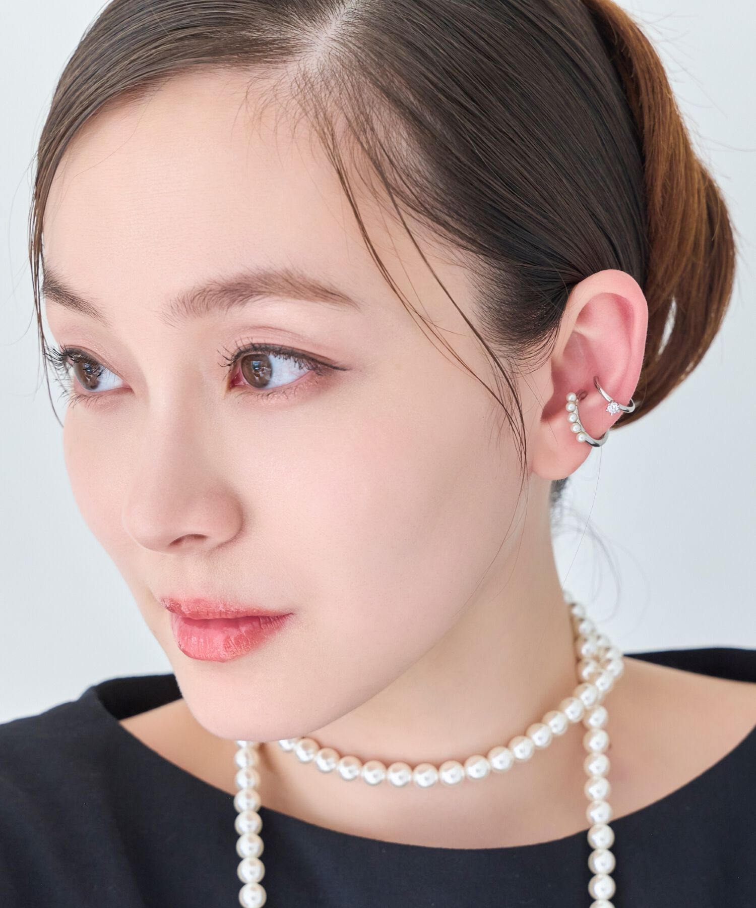 Phoebe「【金属アレルギー対応】ブリンクビジューイヤーカフ　シルバー/ニッケルフリー」|イヤーカフ|