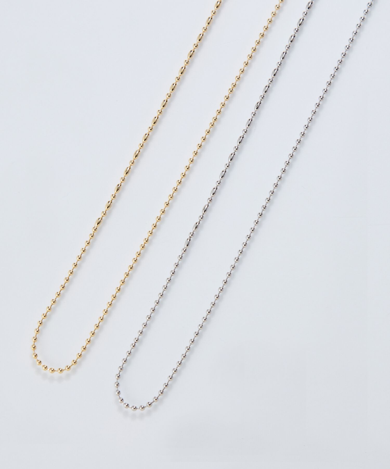  「【金属アレルギー対応】デザインボールチェーンネックレス　シルバー」|ネックレス|