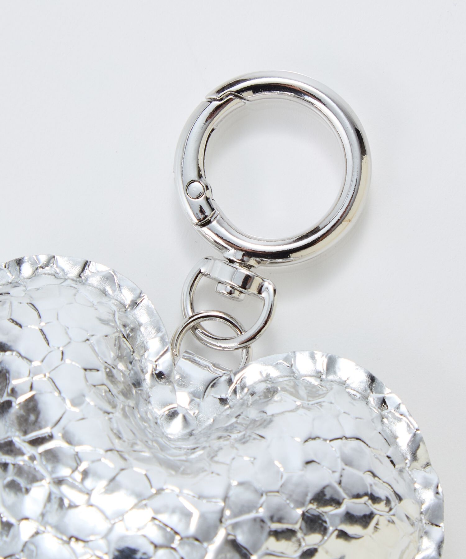 Phoebe「ハートレザーバッグチャーム　シルバー」|チャーム・キーホルダー|