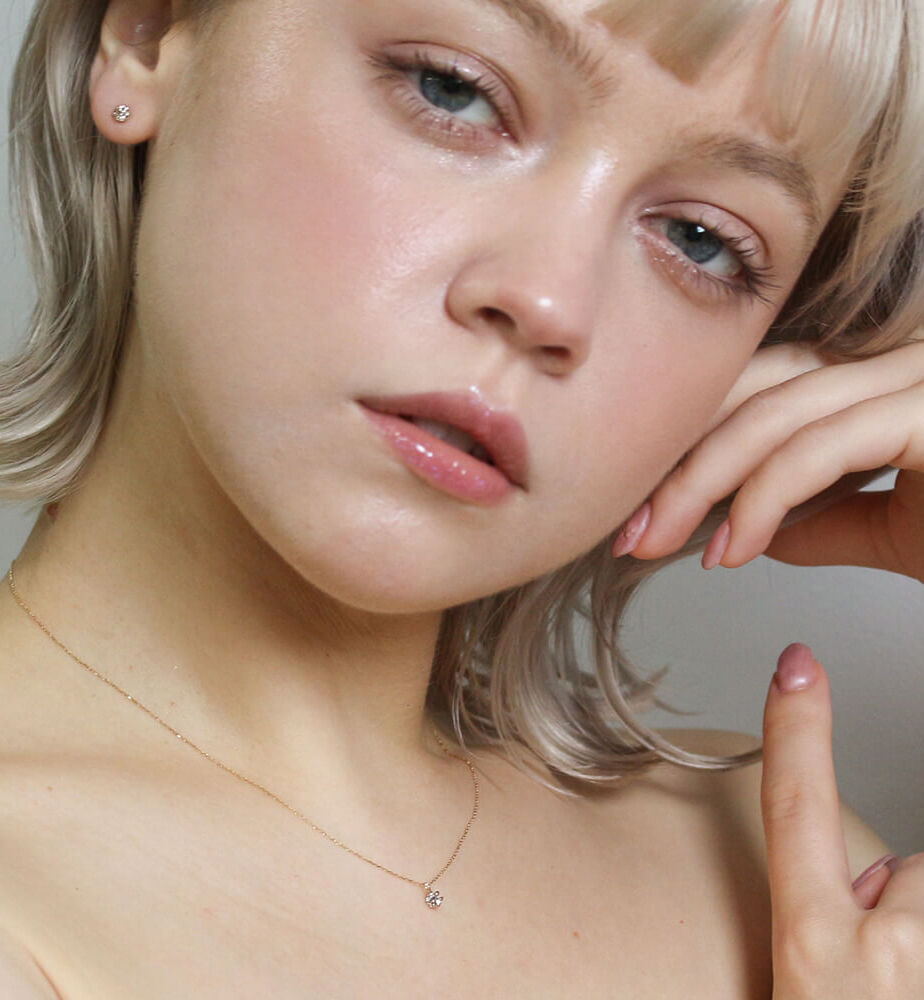  「一石 シャンパンダイヤモンド 0.3ct ピアス | K10YG」|ピアス|