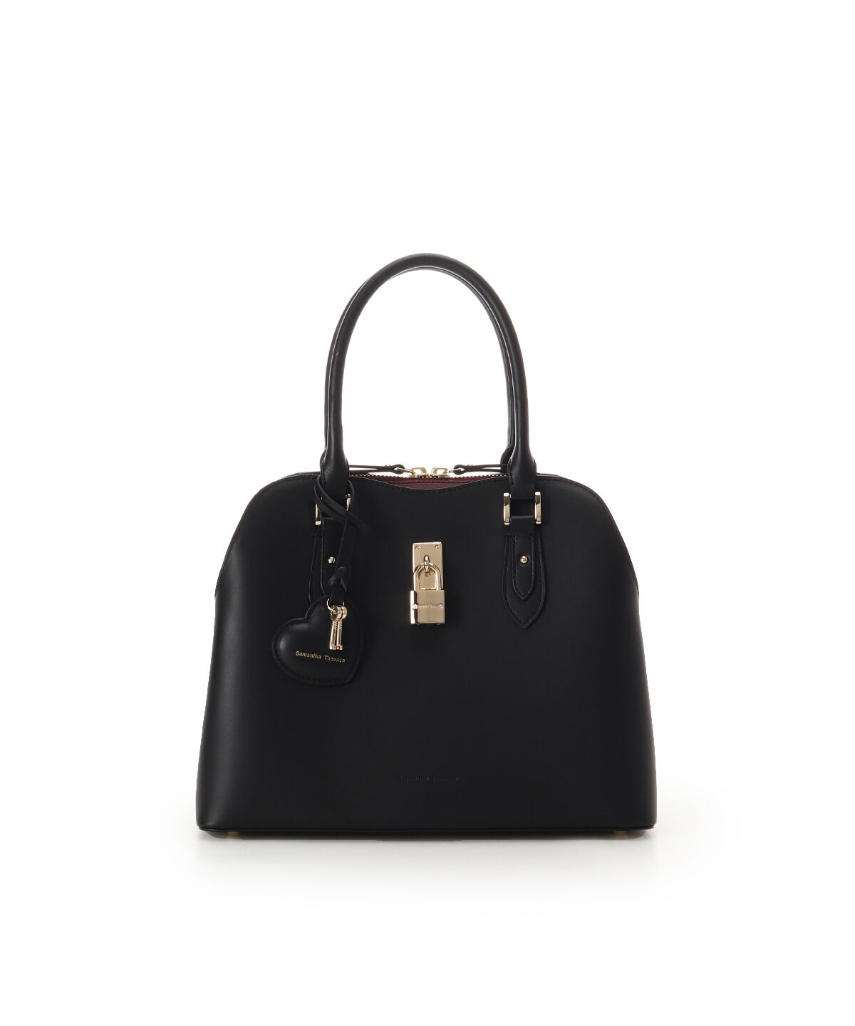 Samantha Thavasa「ハートモチーフレザーハンドバッグ 大サイズ」|ハンドバッグ|ブラック