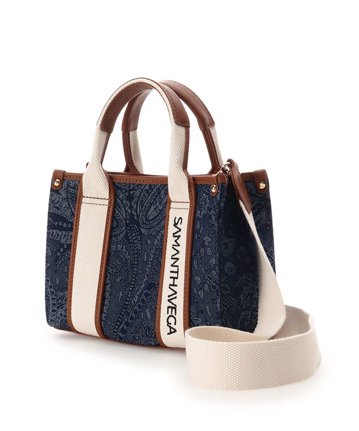 Samantha Vega「ロゴテープジャガード調トートバッグ（ミニ）」|ショルダー・メッセンジャー|