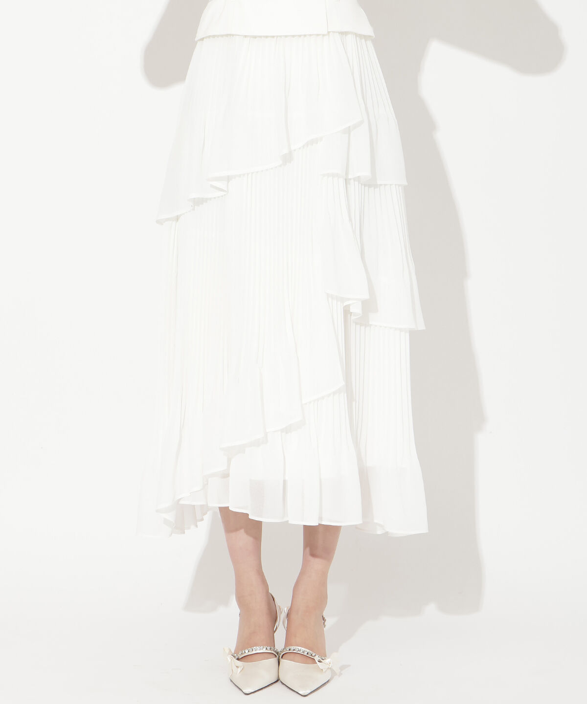 アンドクチュール「ジャケットレイヤードプリーツワンピース」|ワンピース|