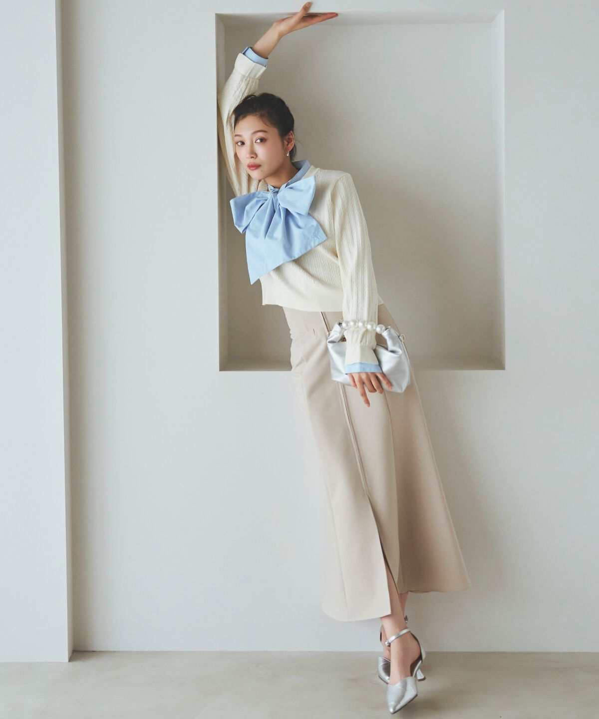 アンドクチュール「フロントZIPマーメイドスカート」|フレア|