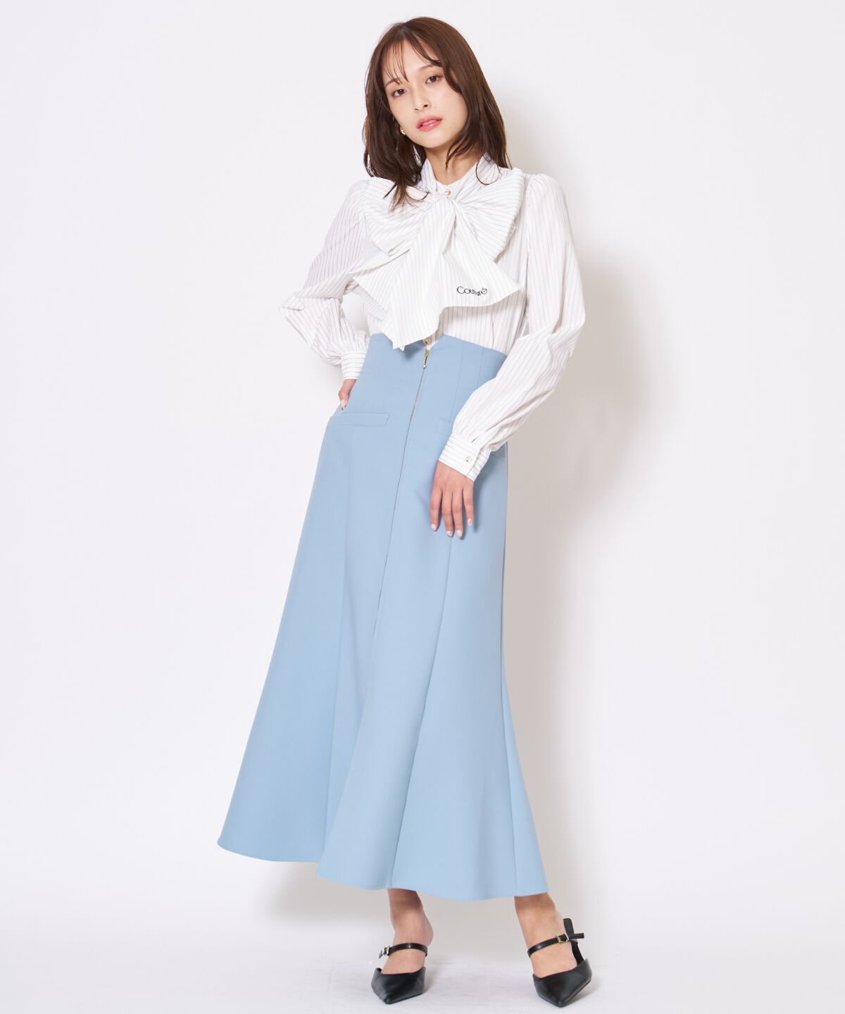 アンドクチュール「フロントZIPマーメイドスカート」|フレア|