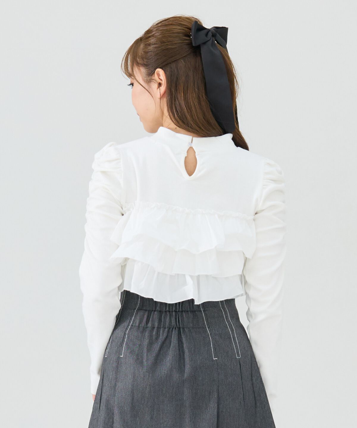 REDYAZEL「異素材フリルトップス」|Tシャツ・カットソー|
