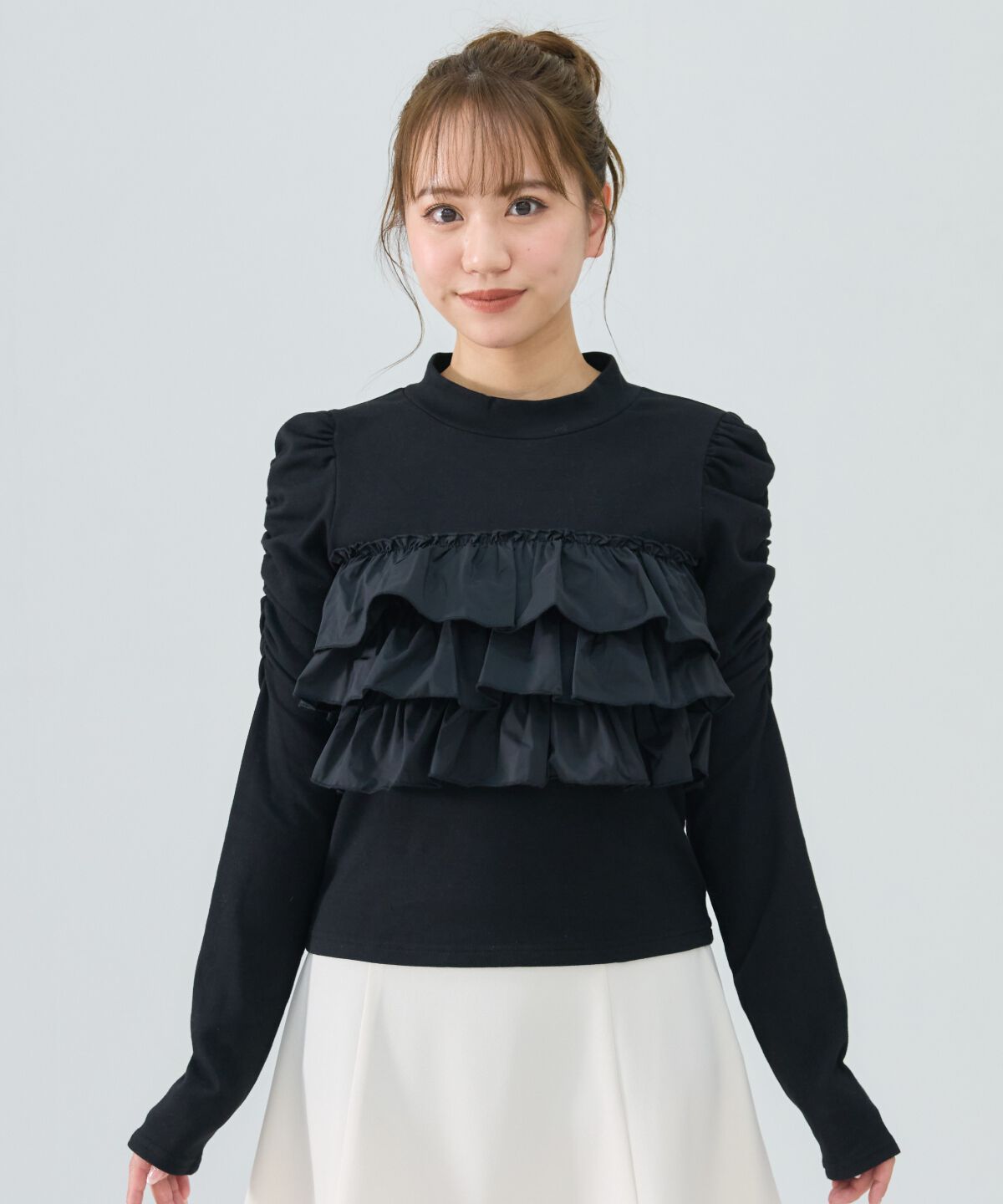REDYAZEL「異素材フリルトップス」|Tシャツ・カットソー|