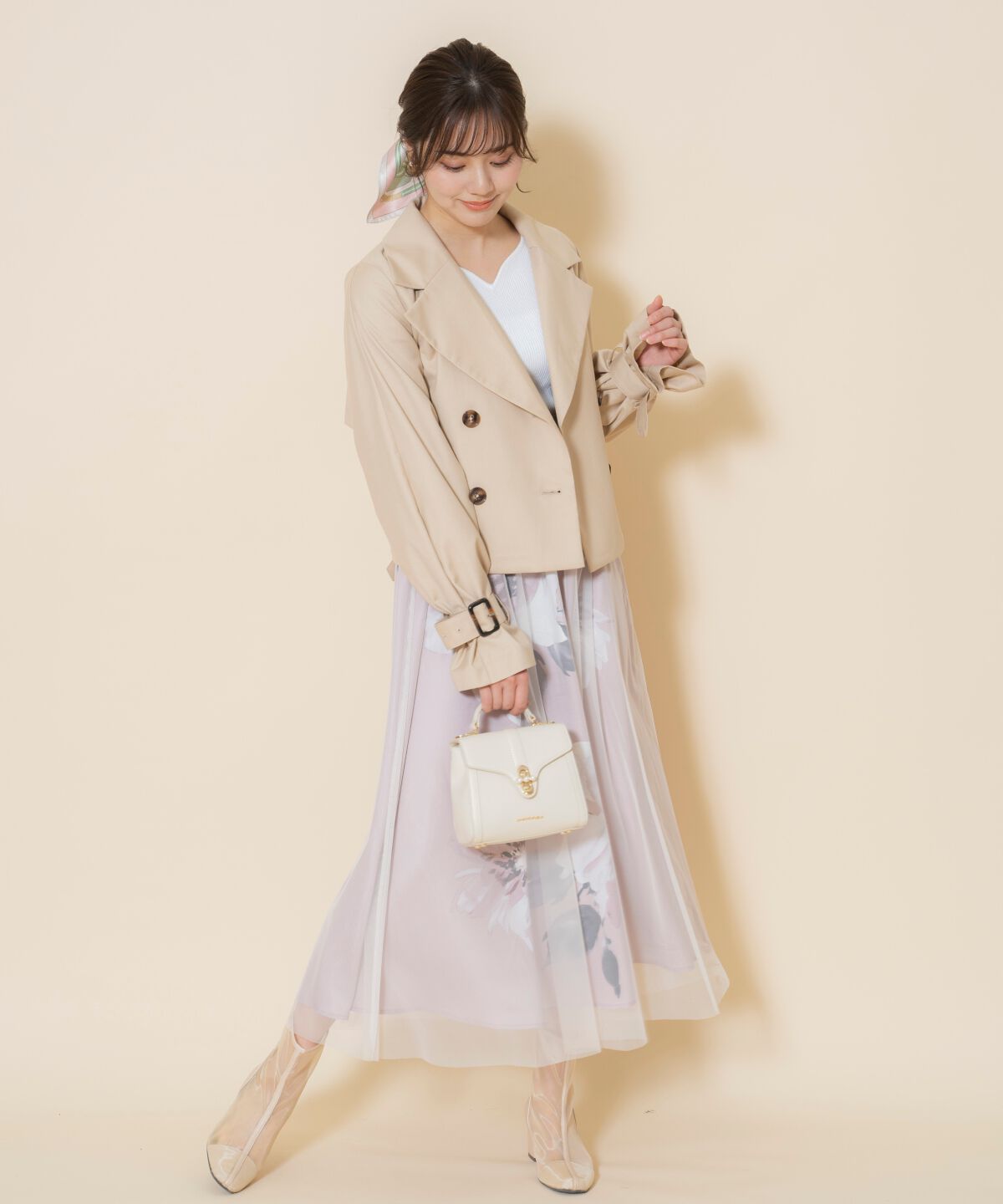 WILLSELECTION「ギャザー袖ショートトレンチ」|トレンチコート|