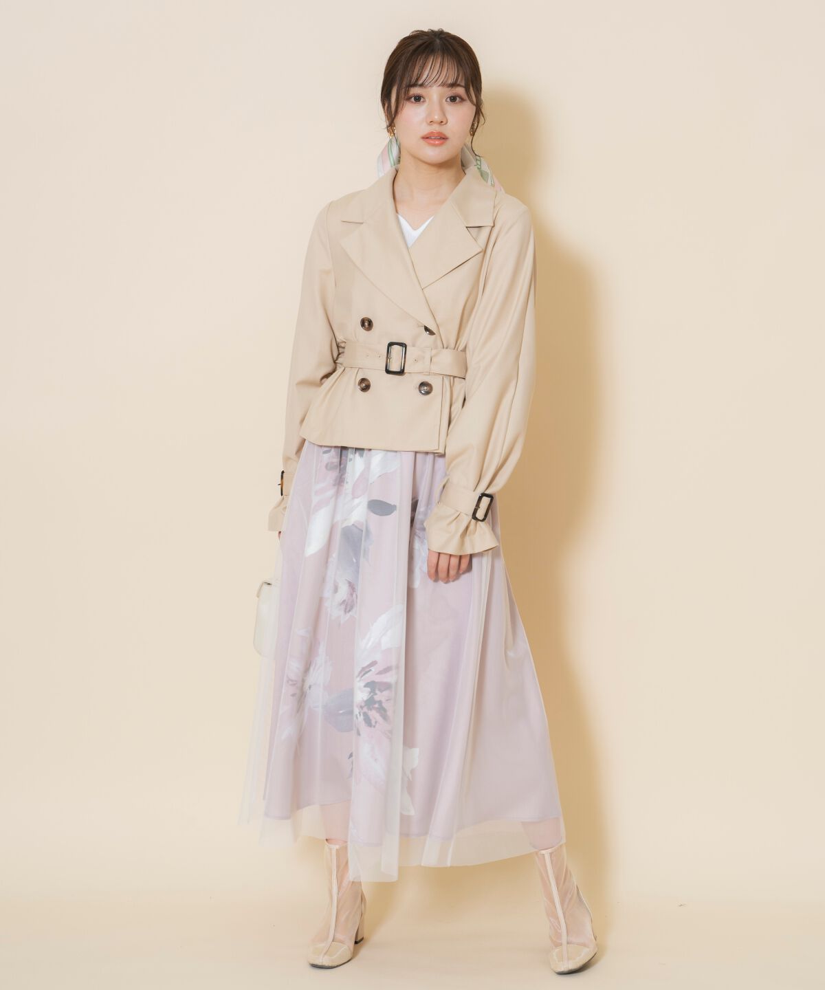 WILLSELECTION「ギャザー袖ショートトレンチ」|トレンチコート|