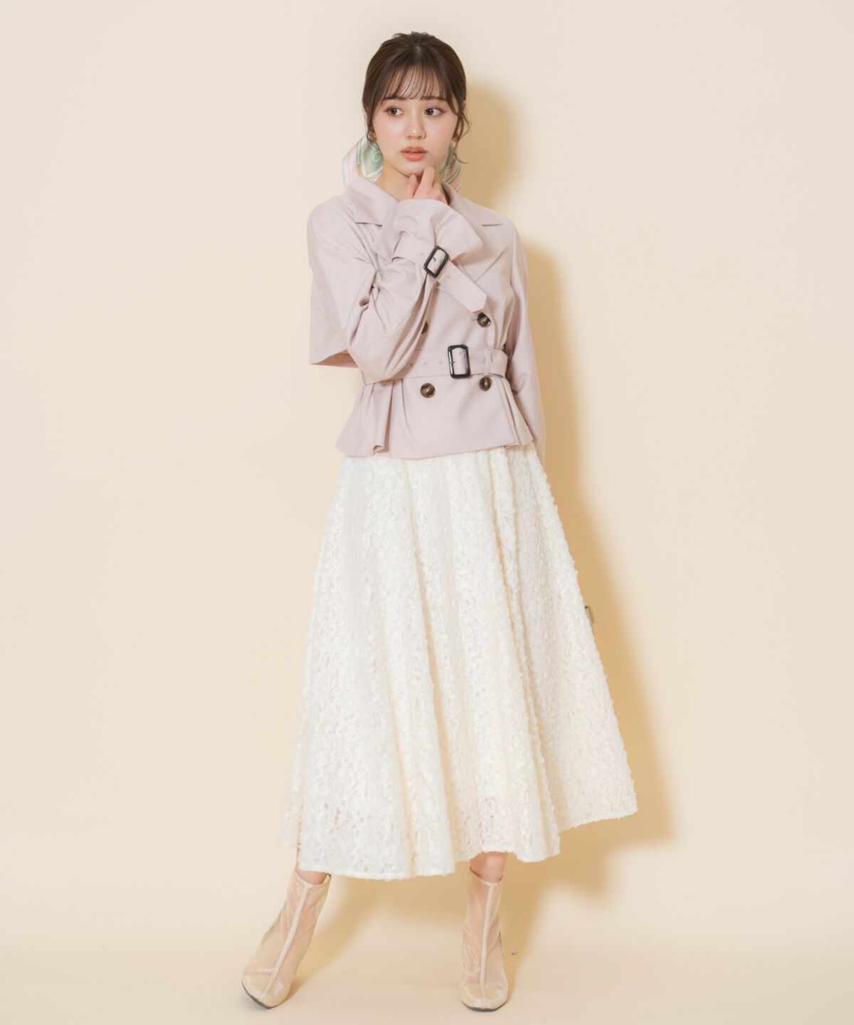 WILLSELECTION「ギャザー袖ショートトレンチ」|トレンチコート|