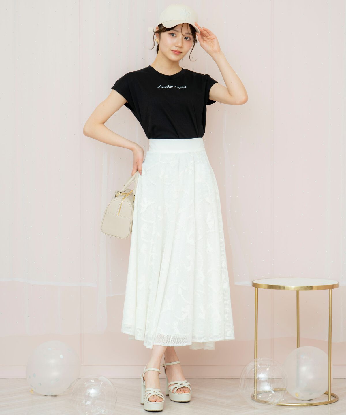 WILLSELECTION「リボンレーススカート」|フレア|