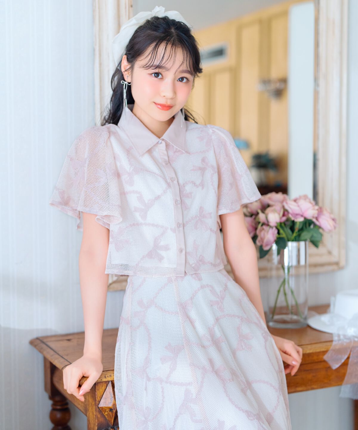 WILLSELECTION「リボンレーススカート」|フレア|