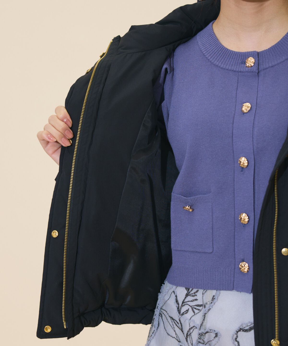 WILLSELECTION「ファー付きショートダウン」|ダウン|