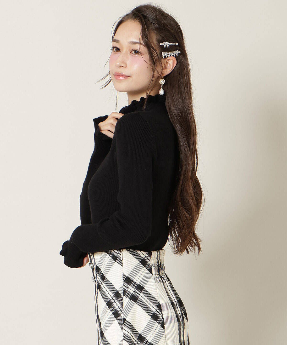 WILLSELECTION「フリルネックプルオーバー」|ニット・セーター|