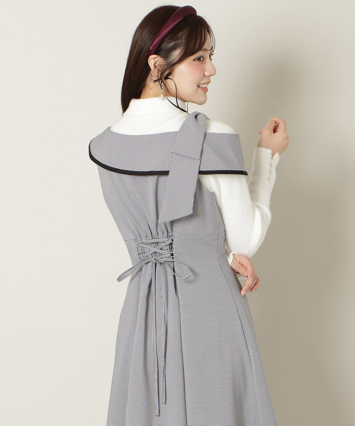 WILLSELECTION「アシンメトリーリボンショルダーワンピース」|ワンピース|