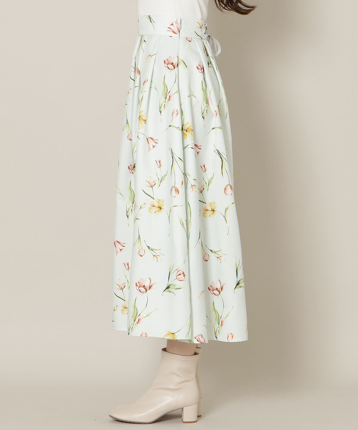 WILLSELECTION「チューリッププリントタックフレアスカート」|フレア|