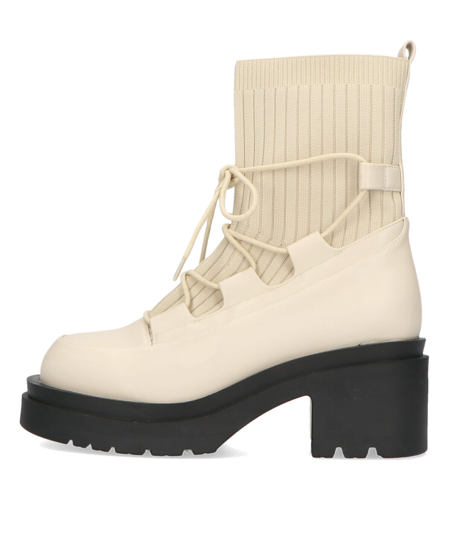 ORiental TRaffic「ニット ドッキング レースアップ ブーツ /41402」|ショートブーツ|